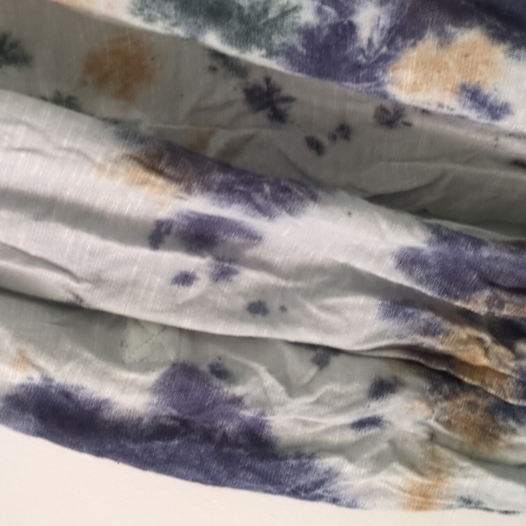 Caite Relaxed Fit Boho Cotton Tie-Dye Button-Up Coastal Oversized Beach Shirt S - Picture 5 of 6